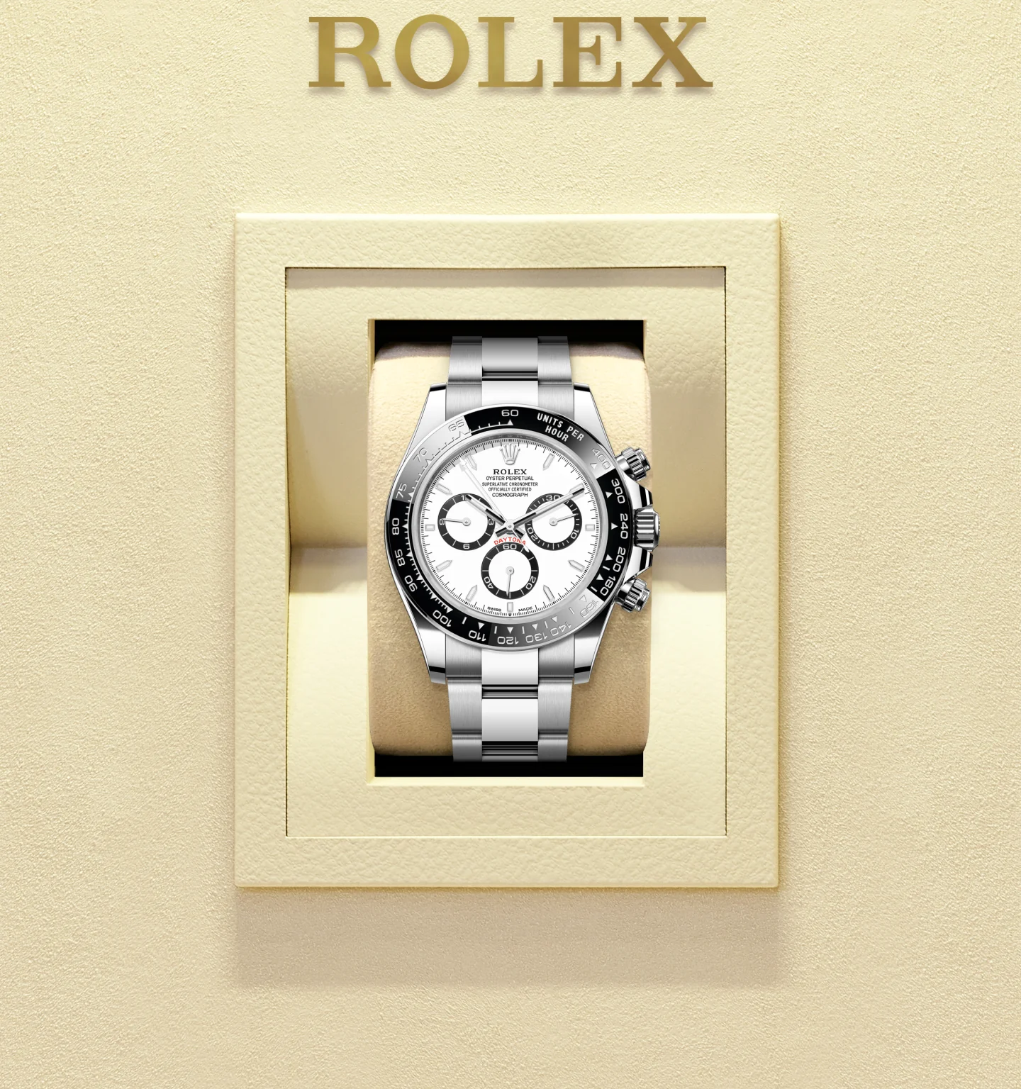 Rolex Cosmograph Daytona no estojo de apresentação da marca